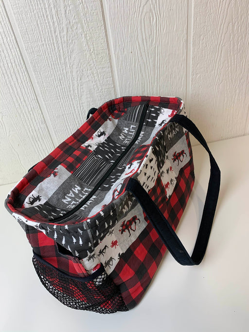 secondhand A Stitch Above The Clouds Little Man Moose With Plaid Diaper Bag