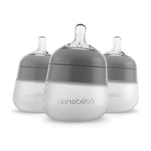 Shop Nanobébé Flexy Silicone Baby Bottles, Grey, 5oz, 3-Pack at GoodBuy Gear