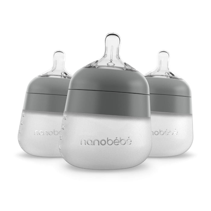 Shop Nanobébé Flexy Silicone Baby Bottles, Grey, 5oz, 3-Pack at GoodBuy Gear