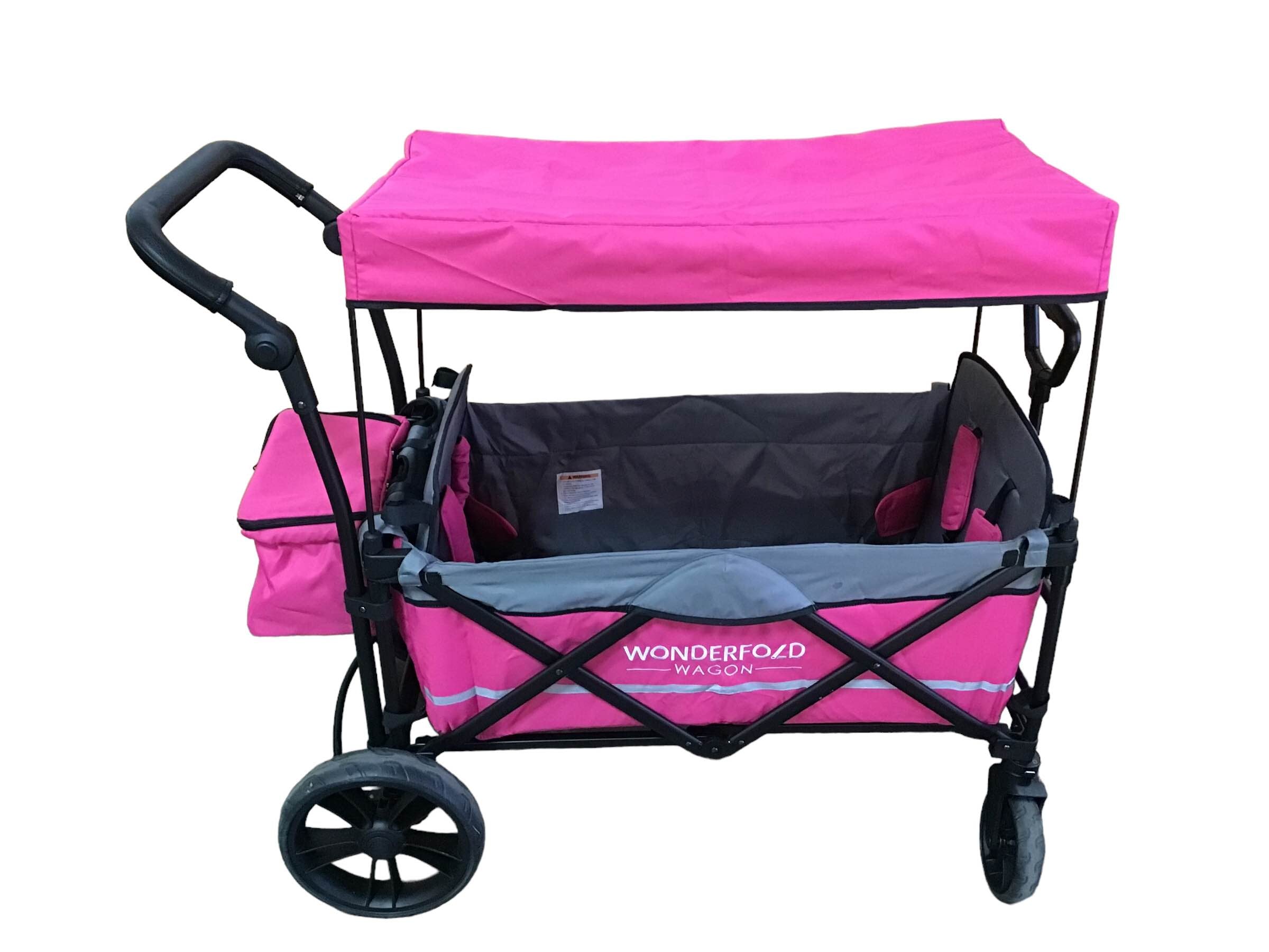 Wonderfold X2 Push + Pull Double Stroller Wagon, 2019, Pretty-n-Pink