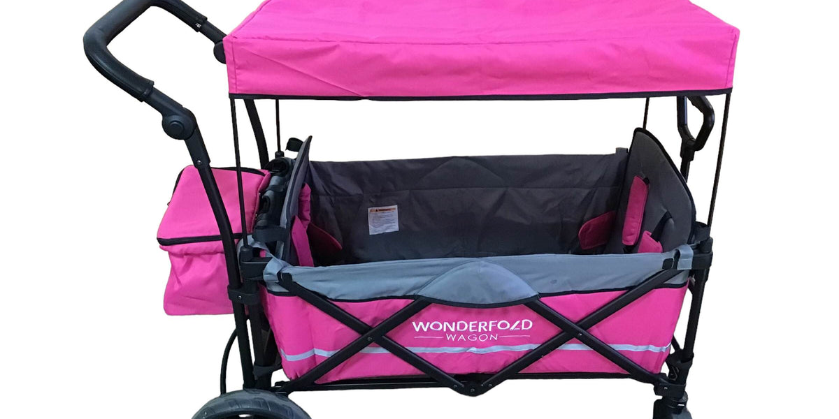 Wonderfold X2 Push + Pull Double Stroller Wagon, 2019, Pretty-n-Pink