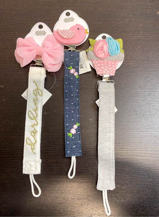 used Mud Pie Pacifier Clip, Set Of 3
