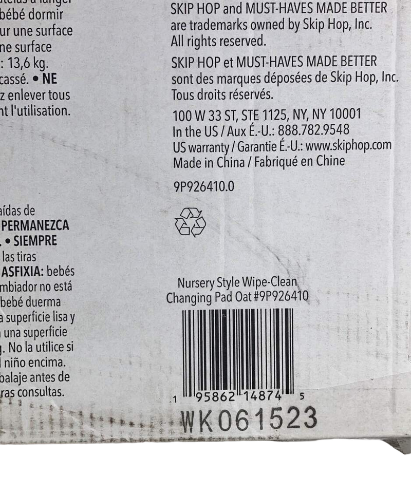 Skip Hop WipeClean Changing Pad, Oat