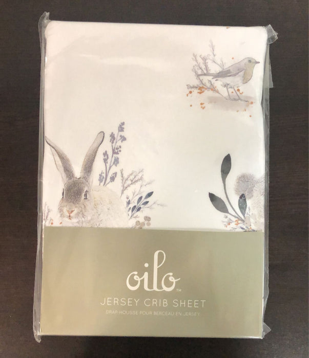 used Oilo Studios Jersey Crib Sheet, Cottontail