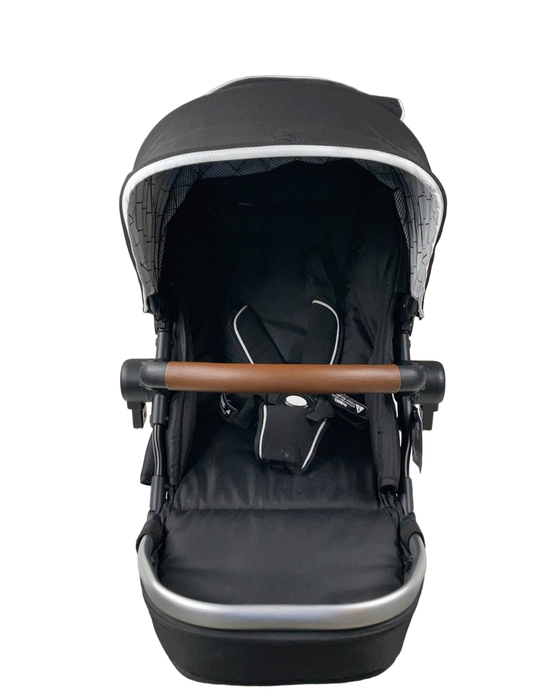 secondhand Mockingbird 2nd Seat Kit with Extendable Canopy, 2021, Black, Windowpane, Silver with Penny Leather