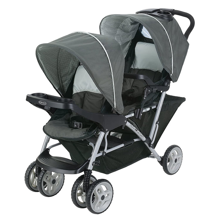 Graco DuoGlider tandem double stroller in Glacier gray