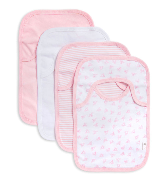 Burt’s Bees Baby Bibs, 4-Pack Lap-Shoulder Drool Cloths, Blossom