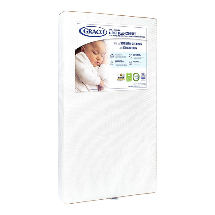 Graco Dual-Comfort Foam Crib And Toddler Bed Mattress, 6 inch